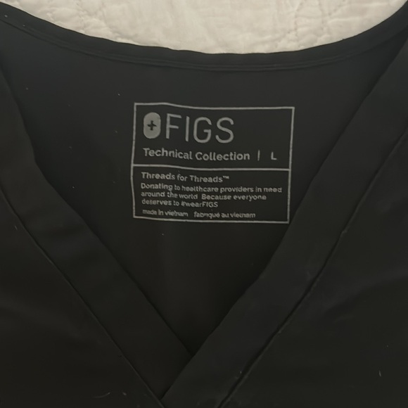 Medium Figs Catarina One-Pocket Scrub Top- Black - Picture 3 of 3